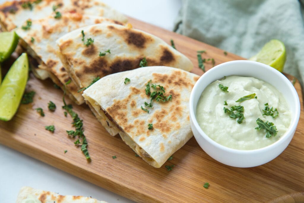 quesadillas au poulet avocat Cinq Fourchettes