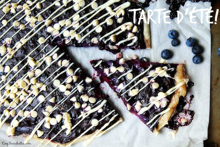 Tarte aux bleuets et chocolat blanc - Cinq Fourchettes
