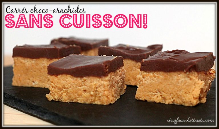 Carrés choco-arachides sans cuisson - Cinq Fourchettes