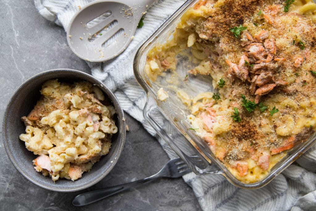 pâtes saumon mac and cheese salmon Cinq Fourchettes recette recipe