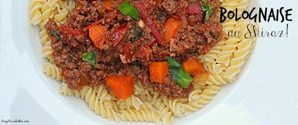 Sauce bolognaise au bacon et Shiraz Cinq Fourchettes