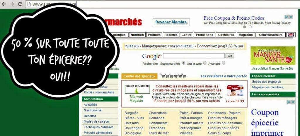 Faire son épicerie à rabais