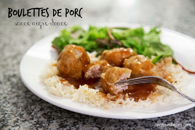 Une recette toute simple en vidéo : Boulettes de porc sauce aigre-douce - Cinq Fourchettes