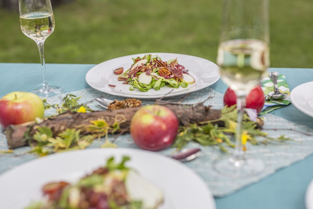 salade de roquette et pommes