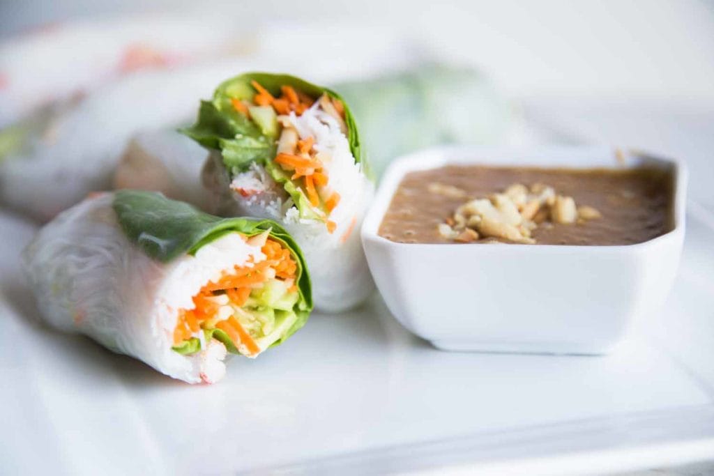 Rouleaux printaniers au crabe et crevettes Cinq Fourchettes