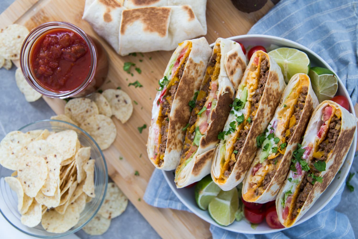 crunch wrap tex mex sandwich Cinq Fourchettes recette
