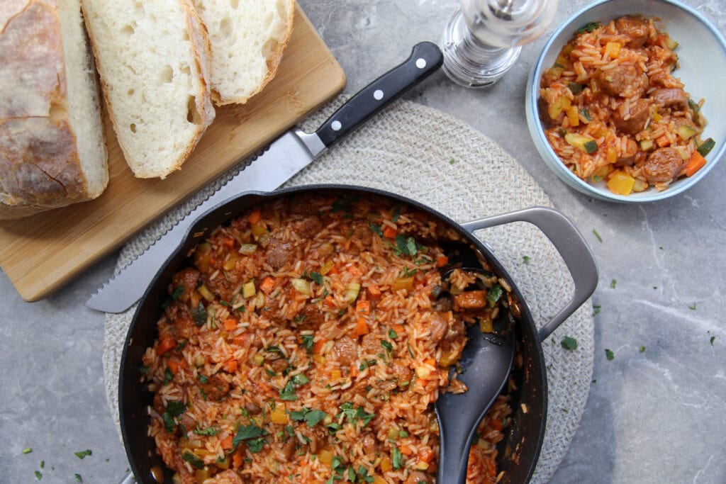riz saucisses recette one pot Cinq Fourchettes facile