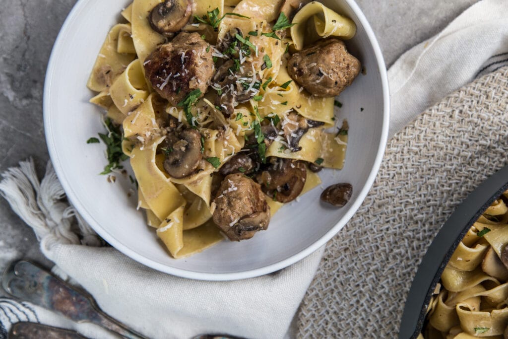 veau boulettes au marsala recette pâtes Cinq Fourchettes
