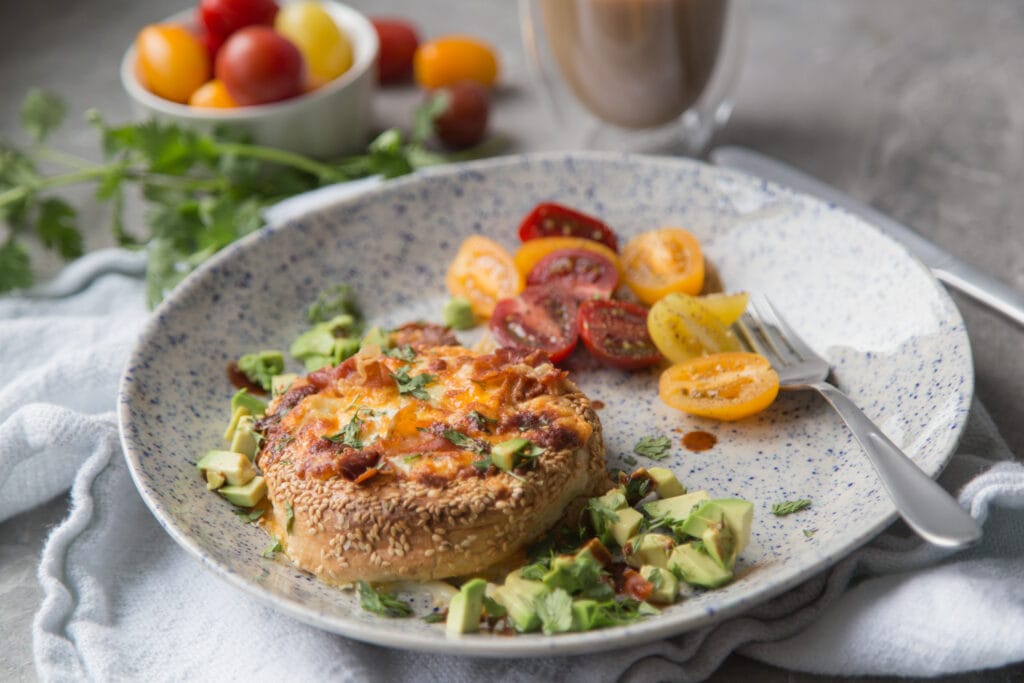 bagel tout garni oeufs gratine recette Cinq fourchettes airfryer