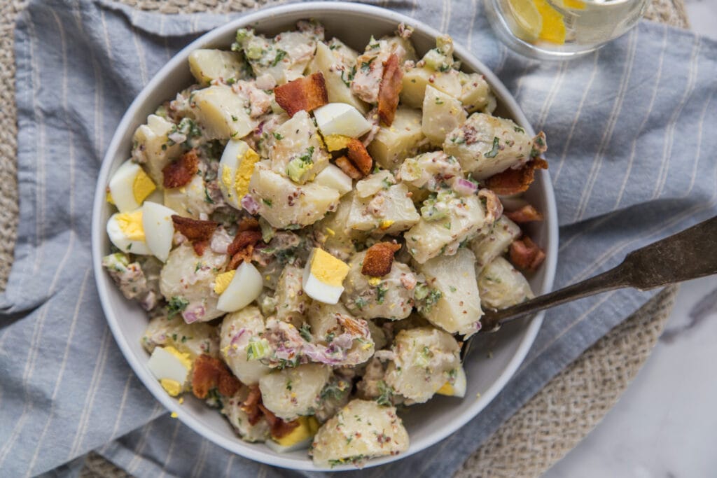 salade de patates bacon cinq fourchettes recette