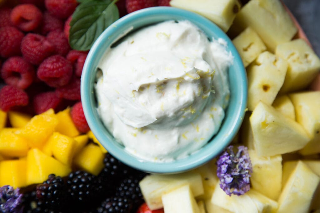 plateau trois trempettes fruits fruit 3 dip Cinq Fourchettes recipe