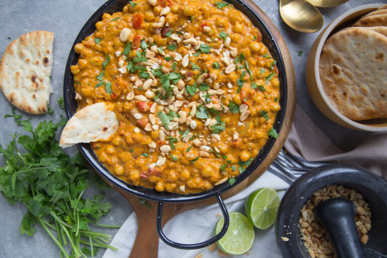 Casserole nutritive aux pois chiches et arachides recette recipe chickpeas peanuts Cinq Fourchettes