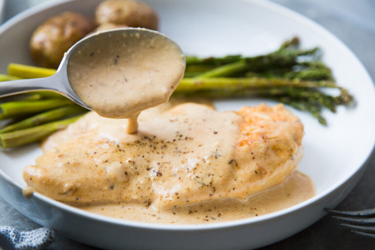 poulet en sauce crémeuse recette Cinq Fourchettes creamy sauce chicken easy facile