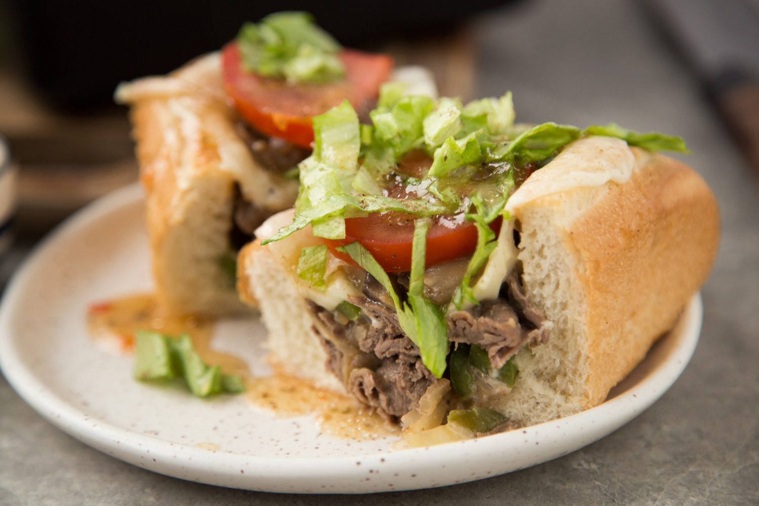 sous-marin style philly cheesesteak recette Cinq Fourchettes recipe sub sandwich