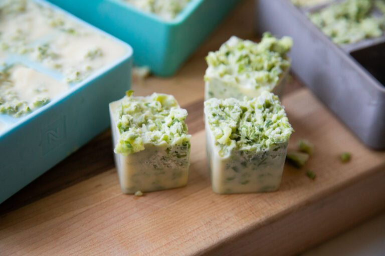 fleurs d'ail conservation congélation cube cinq fourchettes recette
